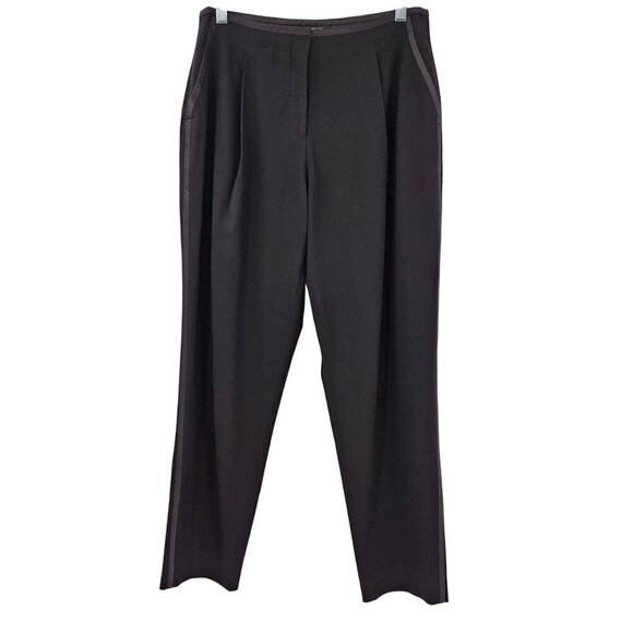 Lafayette 148 Millennium Crepe Pant Black Womens Size 10 Business Evening Career - Picture 1 of 11